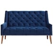 Modway Peruse Modern Style Performance Velvet Loveseat in Navy