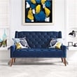 Modway Peruse Modern Style Performance Velvet Loveseat in Navy