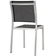 Modway Shore 9-Piece Outdoor Patio Wood and Aluminum Dining Set in Silver/Black