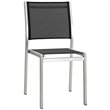 Modway Shore 9-Piece Outdoor Patio Wood and Aluminum Dining Set in Silver/Black