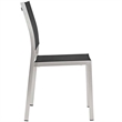 Modway Shore 9-Piece Outdoor Patio Wood and Aluminum Dining Set in Silver/Black