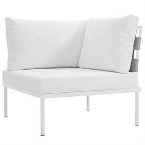 modway harmony patio corner chair in white