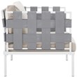 Modway Harmony Outdoor Patio Aluminum Fabric Armchair in White/Beige