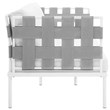 Modway Harmony Outdoor Patio Aluminum Fabric Loveseat in White/White