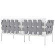 Modway Harmony Outdoor Patio Aluminum Fabric Loveseat in White/White