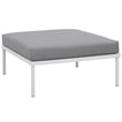 Modway Harmony Outdoor Patio Aluminum Fabric Ottoman in White/Gray
