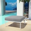 Modway Harmony Outdoor Patio Aluminum Fabric Ottoman in White/Gray