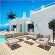 Modway Harmony 10-Piece Outdoor Patio Aluminum Sectional Sofa Set in White/Beige