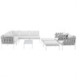 Modway Harmony 10-Piece Outdoor Patio Aluminum Sectional Sofa Set in White