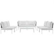 Modway Harmony 7-Piece Outdoor Patio Aluminum Sectional Sofa Set in White