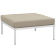 Modway Harmony 3-Piece Outdoor Patio Aluminum Sectional Sofa Set in White/Beige