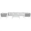 Modway Harmony 7-Piece Outdoor Patio Aluminum Sectional Sofa Set in White