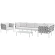 Modway Harmony 7-Piece Outdoor Patio Aluminum Sectional Sofa Set in White