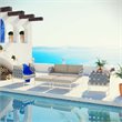 Modway Harmony 5-Piece Outdoor Patio Aluminum Sectional Sofa Set in White/Beige