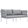 Modway Harmony 5-Piece Outdoor Patio Aluminum Sectional Sofa Set in White/Gray