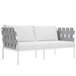 Modway Harmony 5-Piece Outdoor Patio Aluminum Sectional Sofa Set in White