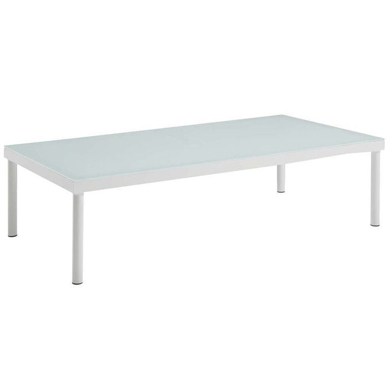Modway Harmony 5-Piece Outdoor Patio Aluminum Sectional Sofa Set in White/Beige