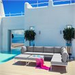 Modway Harmony 8-Piece Outdoor Patio Aluminum Sectional Sofa Set in White/Gray