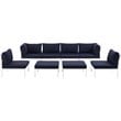 Modway Harmony 8-Piece Outdoor Patio Aluminum Sectional Sofa Set in White/Navy