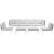 Modway Harmony 8-Piece Outdoor Patio Aluminum Sectional Sofa Set in White
