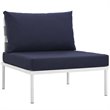 Modway Harmony 8-Piece Outdoor Patio Aluminum Sectional Sofa Set in White/Navy