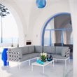 Modway Harmony 6-Piece Outdoor Patio Aluminum Sectional Sofa Set in White/Gray