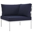 Modway Harmony 6-Piece Outdoor Patio Aluminum Sectional Sofa Set in White/Navy