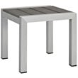 Modway Shore 3-Piece Outdoor Aluminum Chaise with Cushions in Silver/Turquoise