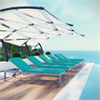 Modway Shore Aluminum Patio Chaise Lounge in Silver and Turquoise (Set of 6)