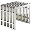 Modway Gridiron Modern Style Stainless Steel Benches in Silver (Set of 3)