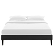 Sharon Vinyl Twin Bed Frame with Squared Tapered Legs in Black