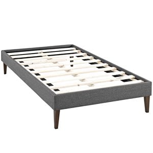 modway sharon fabric upholstered platform bed in gray with square tapered legs