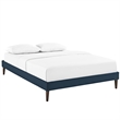 Sharon Fabric Full Bed Frame with Squared Tapered Legs in Azure