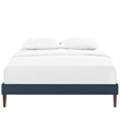 Sharon Fabric Full Bed Frame with Squared Tapered Legs in Azure