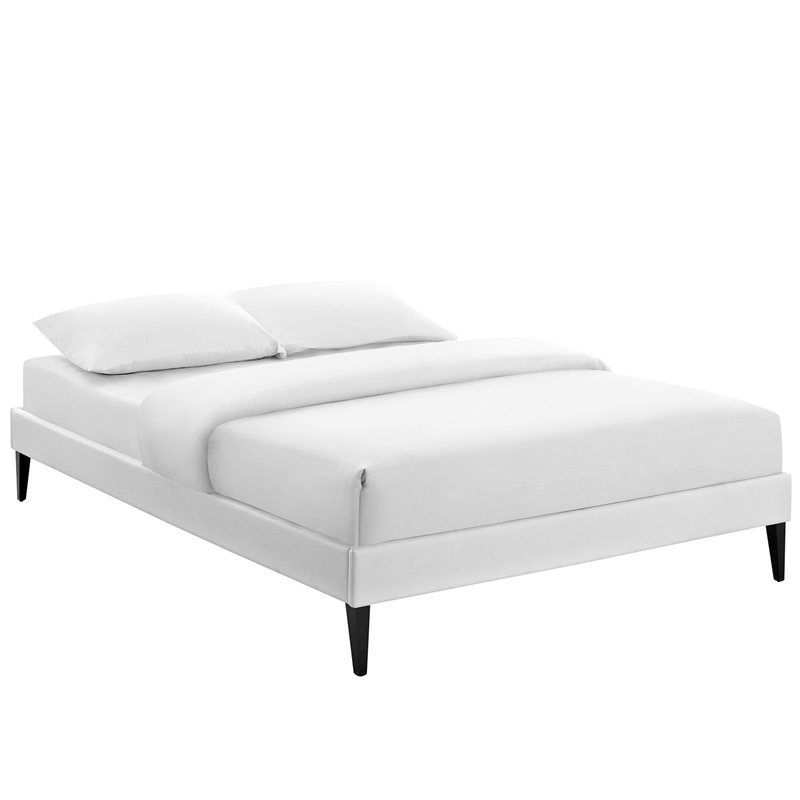 Modway Sharon Faux Leather Upholstered Queen Platform Bed in White