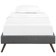 Modway Helen Fabric Upholstered Twin Platform Bed in Gray