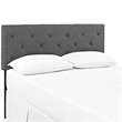 Modway Terisa King Upholstered Polyester Fabric Solid Wood Headboard in Gray