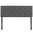 Modway Terisa King Upholstered Polyester Fabric Solid Wood Headboard in Gray