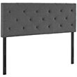Modway Terisa King Upholstered Polyester Fabric Solid Wood Headboard in Gray
