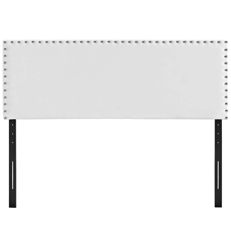 Modway Phoebe Full Upholstered Vinyl and Solid Wood Headboard in White
