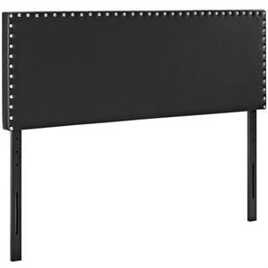 Modway Phoebe King Upholstered Vinyl and Solid Wood Headboard in Black