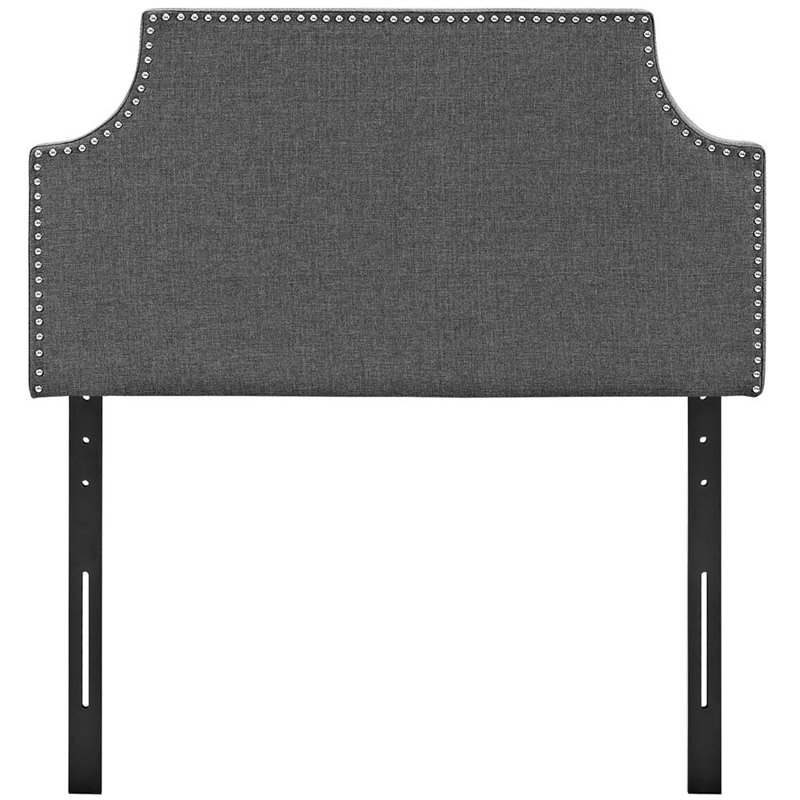 Modway Laura Twin Upholstered Polyester Fabric Headboard in Gray