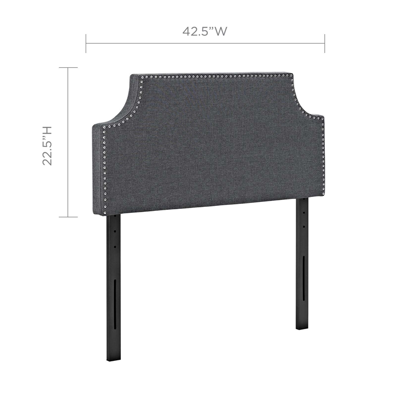 Modway Laura Twin Upholstered Polyester Fabric Headboard in Gray