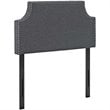Modway Laura Twin Upholstered Polyester Fabric Headboard in Gray