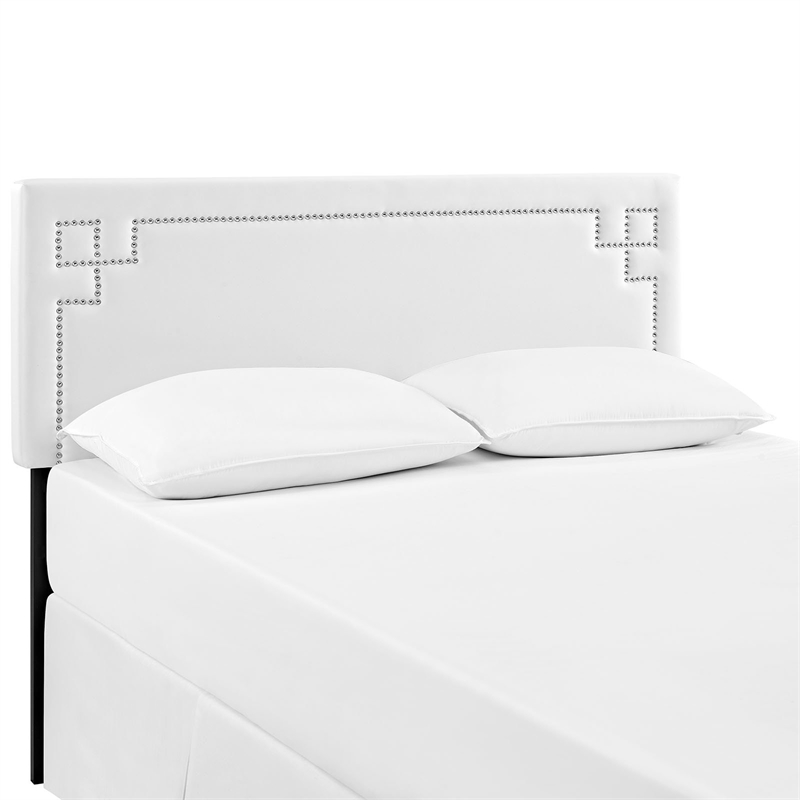 Modway Josie Queen Modern Style Upholstered Faux Leather Headboard in White