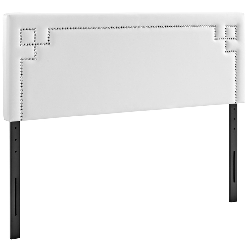 Modway Josie Queen Modern Style Upholstered Faux Leather Headboard in White