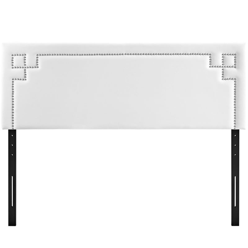 Modway Josie Queen Modern Style Upholstered Faux Leather Headboard in White