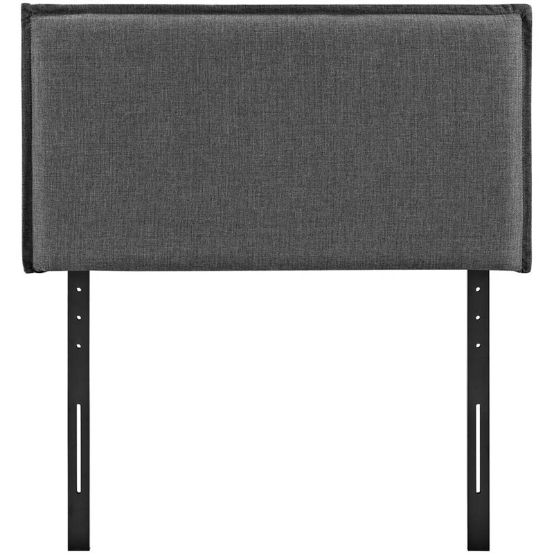 Modway Camille Twin Upholstered Polyester Fabric Headboard in Gray