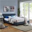 Modway Linnea Full Modern Polyester Fabric and Wood Bed in Azure Blue