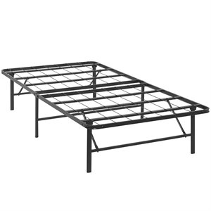 modway horizon stainless steel metal bed frame in brown